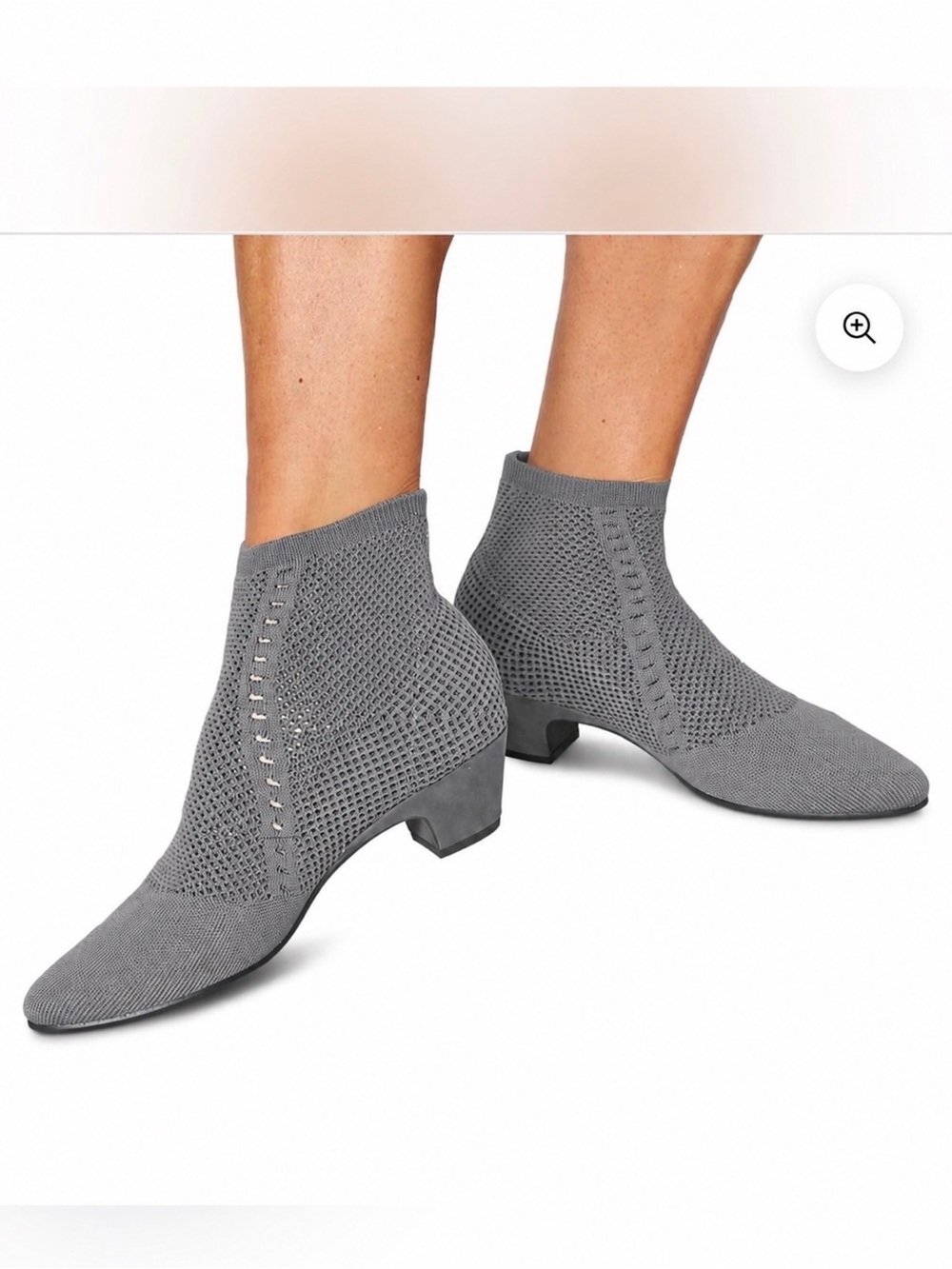 Eileen Fisher Purl Graphite Stretch Women's Bootie Size 6.5 Gray Italy Made